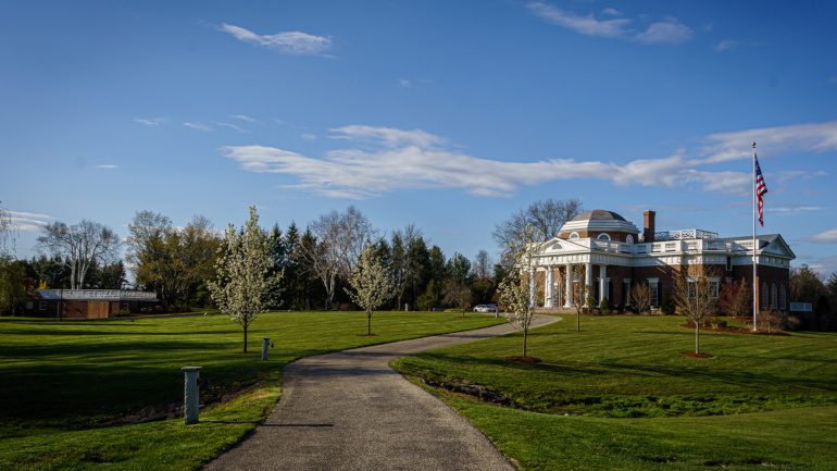An exterior view of the Blake Center from the main drive.